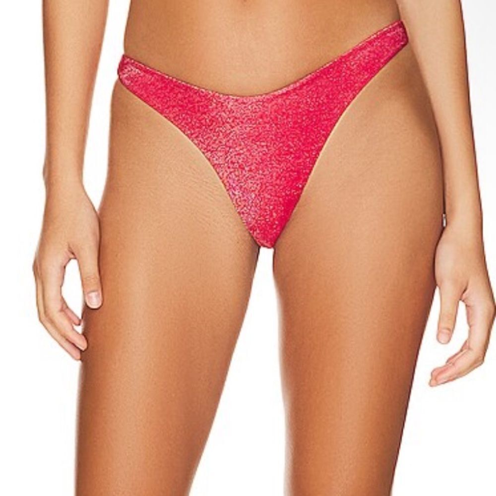 Tularosa New Again bikini bottom high cut red spiced coral cheeky Revolve S NWT